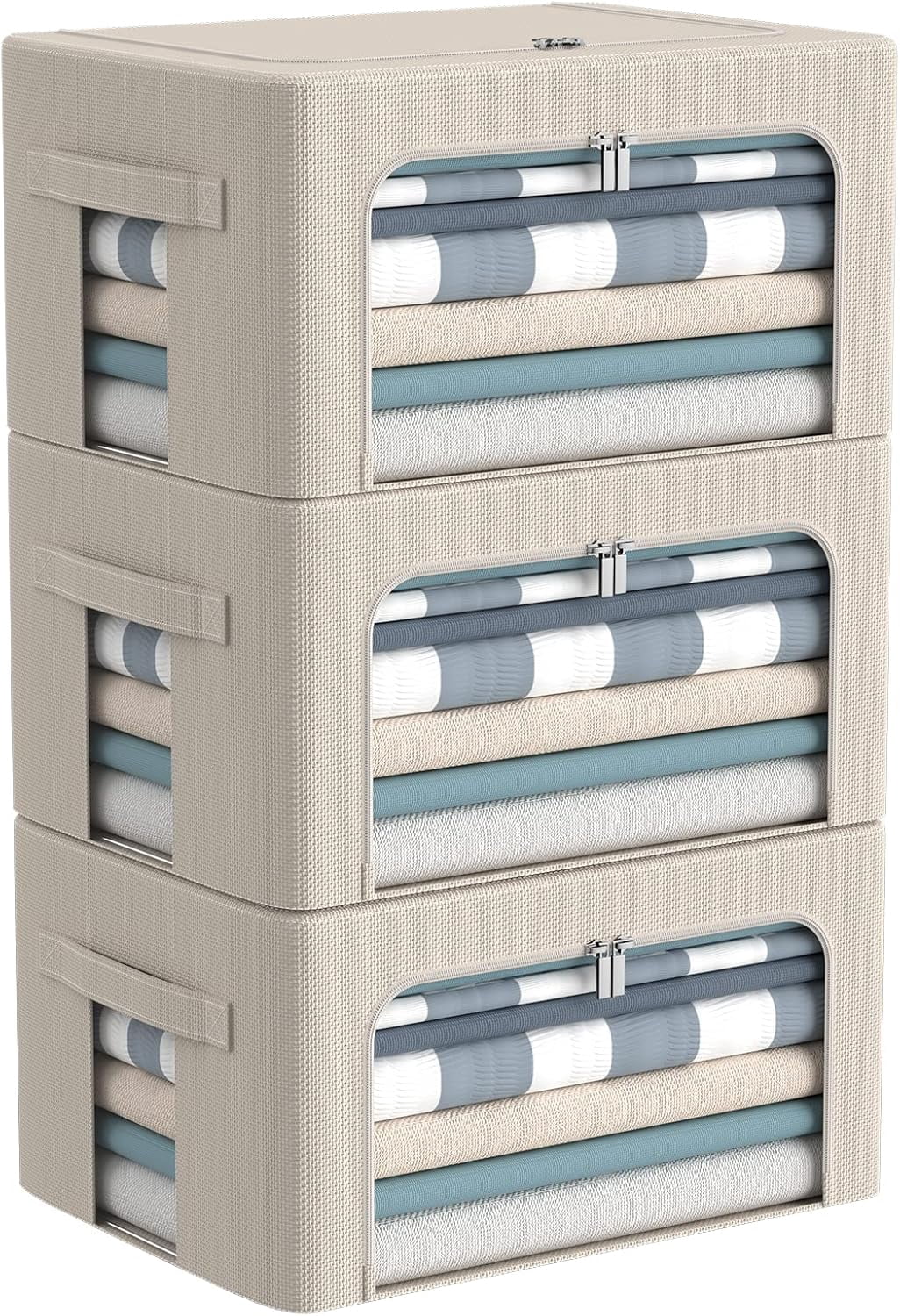 3Pack Frame Storage Box - Clothes Storage Bin Bags Oxford Fabric ...