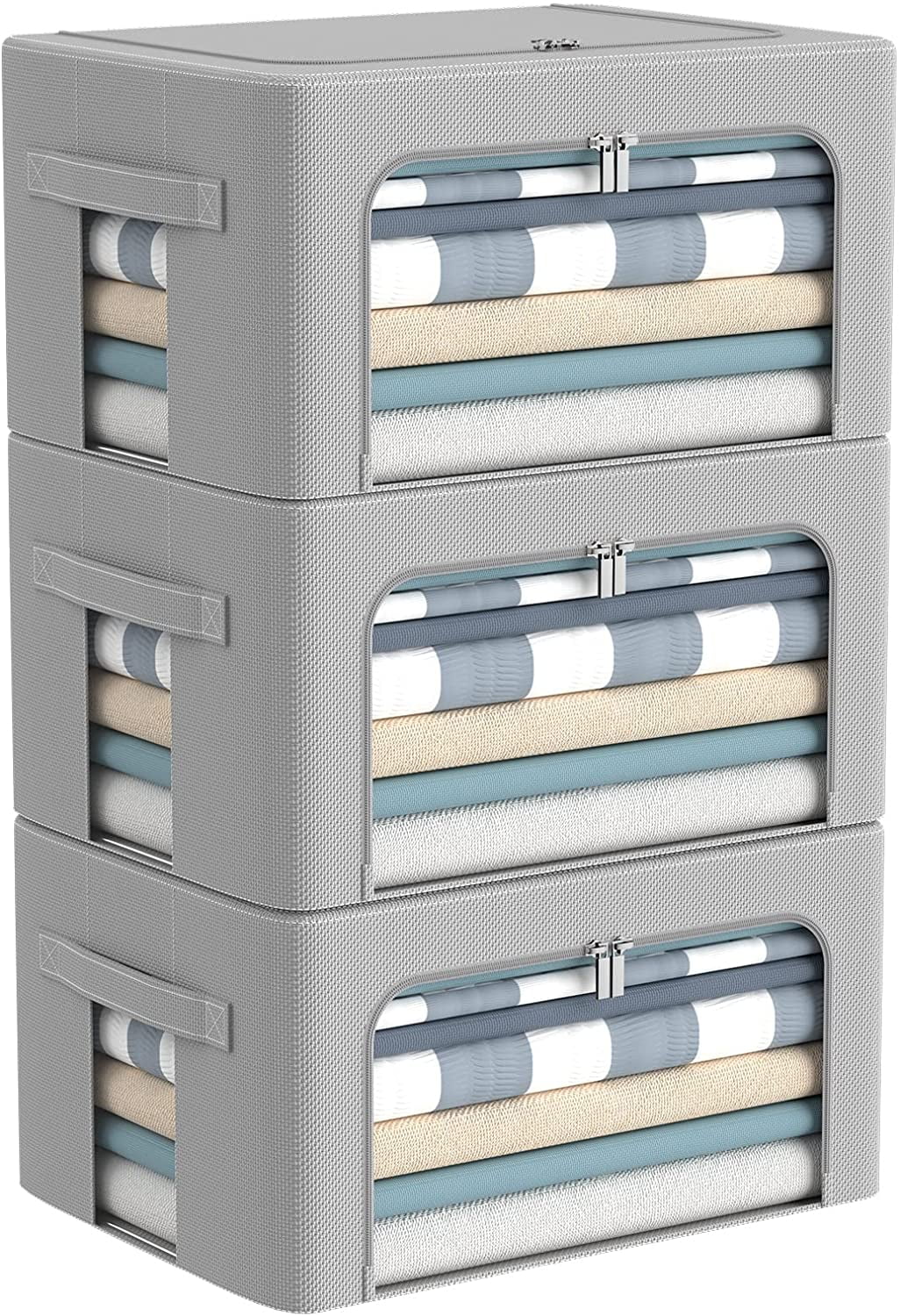 3Pack Frame Storage Box - Clothes Storage Bin Bags Oxford Fabric ...