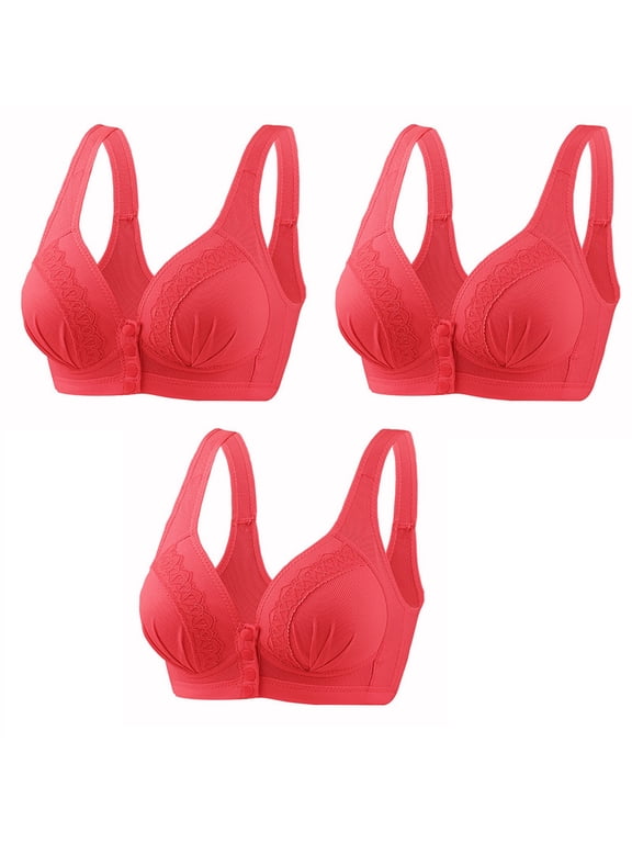 3Pack Front Closure Bras for Womens Seniors Bras Everyday Bras