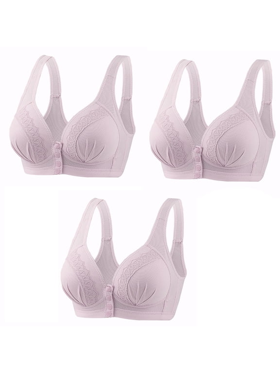 3Pack Front Closure Bras for Womens Seniors Bras Everyday Bras