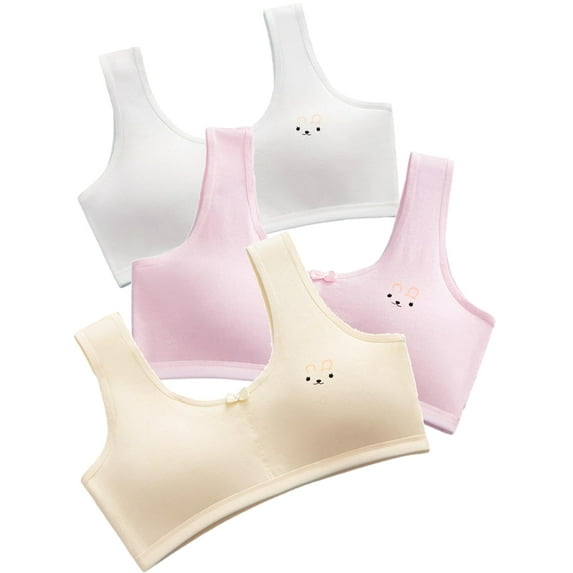 3Pack Girls Bra Teen Underwear Vest Puberty Sport Training Bra Breathable No Trace Bras for Teen Girl