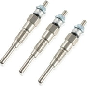 3Pack Glow Plug Compatible with Kubota D722 D902 D905 D1005 D1105 V1505 V1305 Z482 RTV900 RTV1100 / Tractor B1700D B1700E ZD326 ZD331 Mower BX1800D BX1830D Replace# 16851-65510 16851-65512