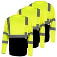 thumbnail image 1 of Hi-Vis Safety Shirt Long Sleeve Class 3 Reflective Work T-Shirt 3-Pack Yellow/Black, 1 of 8