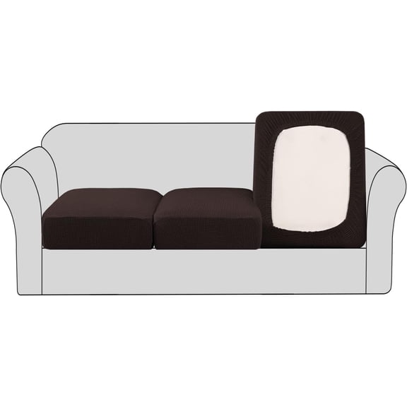 3Pack High elasticity single sofa cushion cover. Thick jacquard twill fabric, washable. Suitable for living room, outdoor and garden.