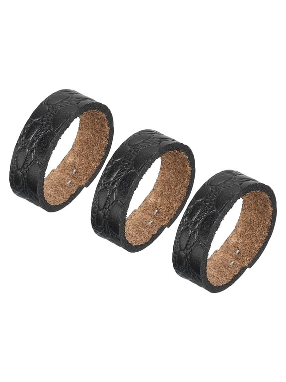 3Pack Leather Belt Loop Keepers, Fits 3.5cm Width Belt Strap Buckles (Black)