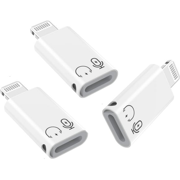 3Pack Lightning Male to USB C Female Headphone Adapter,[Apple MFi Certified] Type C Aux Audio Output Headphone Adapter Support Charging Connector Dongle for iPhone 14/13/12/11/8/7/Plus/Pro Max/6 iPad