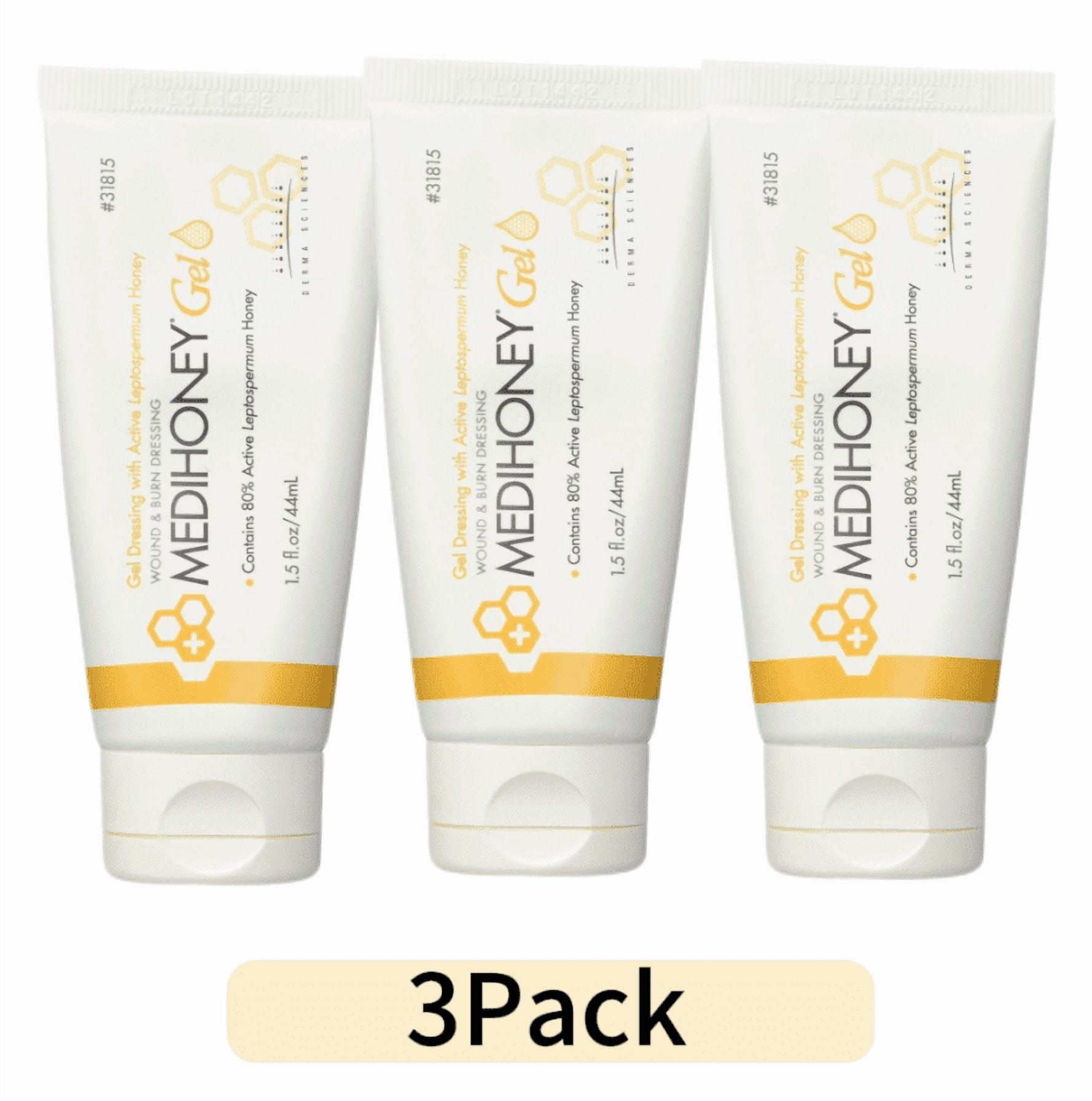 3Pack Medihoney Gel Wound and & Burn Dressing from Derma Sciences #31815, 1.5 oz,44ml