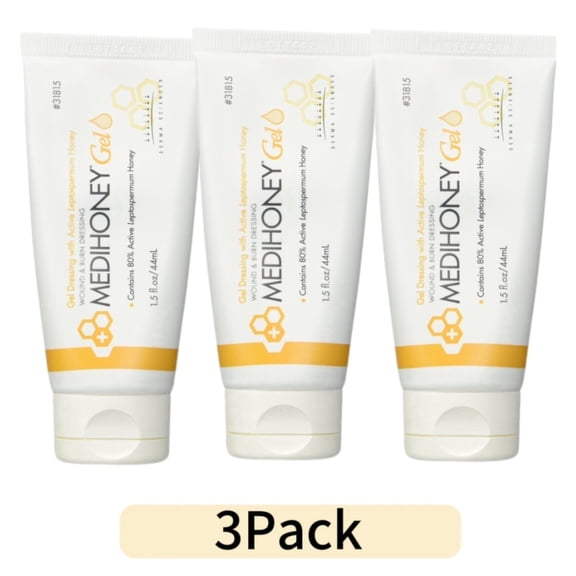3Pack Medihoney Gel Wound and & Burn Dressing from Derma Sciences, Helps Minimize Scars, 1.5 fl oz/44ml, Makeup Organizers