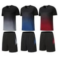 thumbnail image 1 of BUYJYA 3Pack Men's Workout Set Gym Clothes Active Shorts Shirt Set for Running Basketball Football and Daily Life,Size S-3XL, 1 of 7