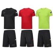 BUYJYA 3Pack Mens Workout Set Gym Clothes Active Shorts Shirt Set for Running Basketball Football and Daily Life,Size S-3XL