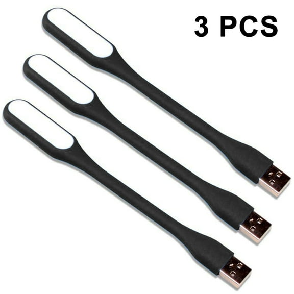 3Pack Mini Usb Led Light Lamp, Usb Light For Laptop Computer Keyboard, Flexible Reading Light, Usb Powered Led Light, Portable Usb Laptop Light - Black