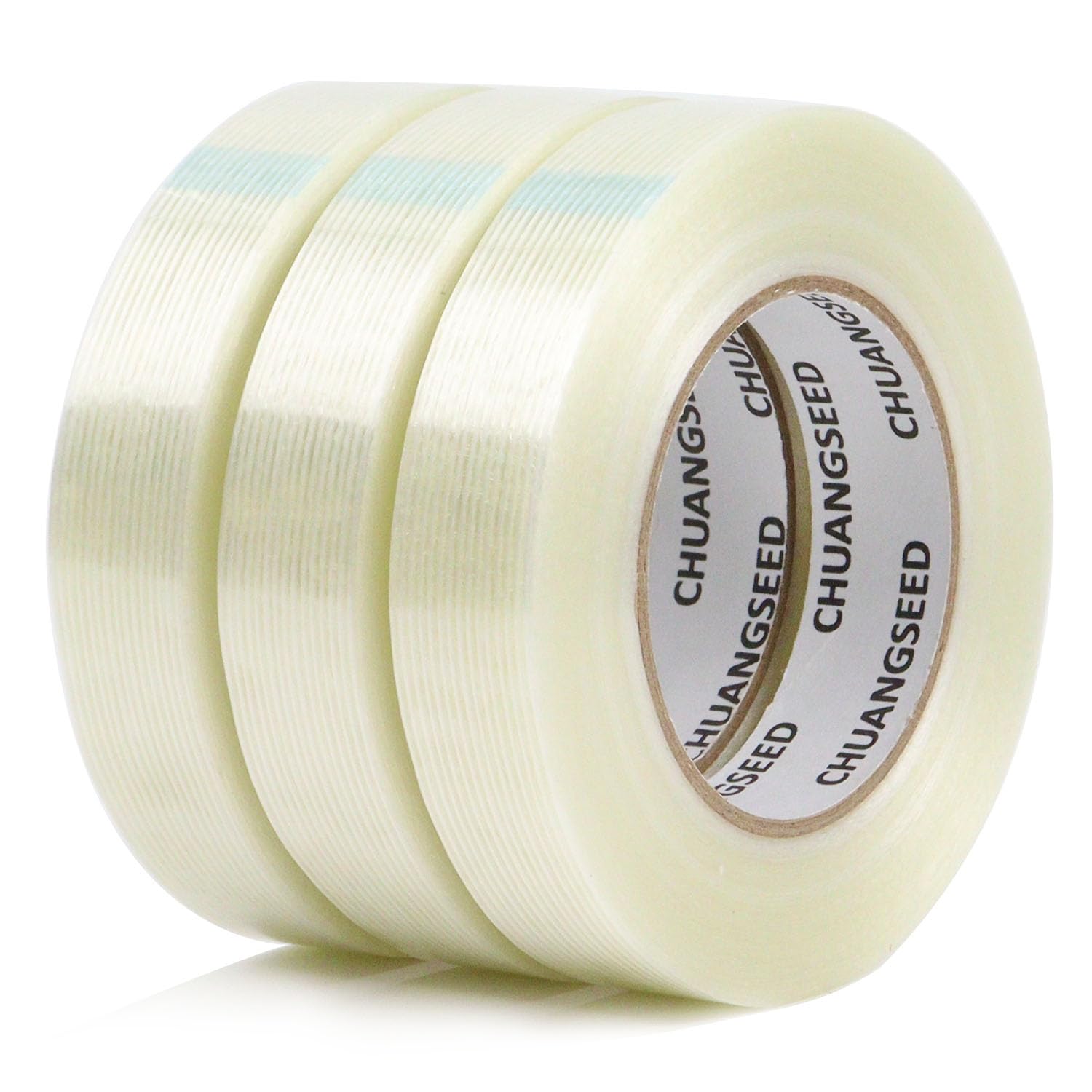 Strapping Tape 5.5Mil X 2 Inch X 35 Yards – 3-Pack With Metal Dispenser, Fiberglass Reinforced Packing Tape For Moving, Shipping & Heavy-Duty Sealing