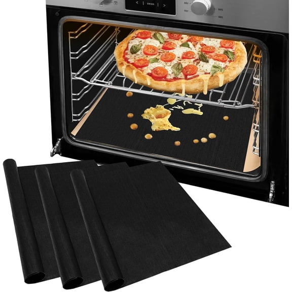 3Pack Oven Liners for Bottom of Electric Gas Oven, Non-Stick Teflon Silicone Baking Mat, BPA Free Oven Mat for Kitchen Microwave Toaster Silpat Baking Stuck Grill(15.713in/4033cm)