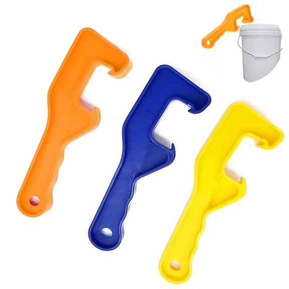 3Pack Plastic Bucket Lid Opener with Non-Slip, Professional Bucket Lid Lifter Remover Wrench for Safely Opening Paint & Food Storage Containers at Home & Office