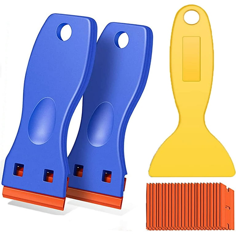 Double-edge Razor Sticker Remover Tool For Glass, Oven And Paint - Easy  Cleaning Kit With Plastic Razor Blade Scraper