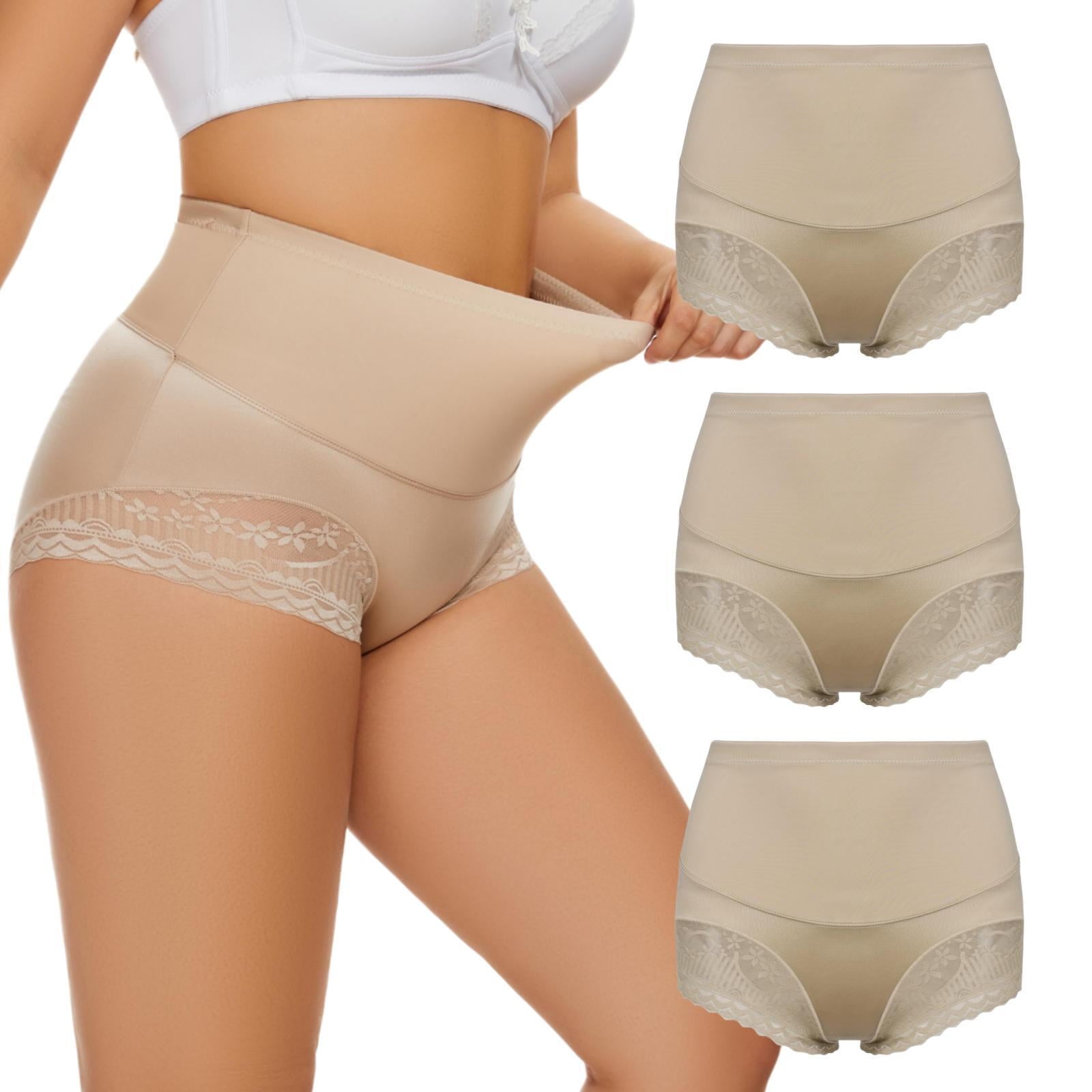 3 Pcs Women's Cotton Underwear High Waisted Stretch Briefs Soft
