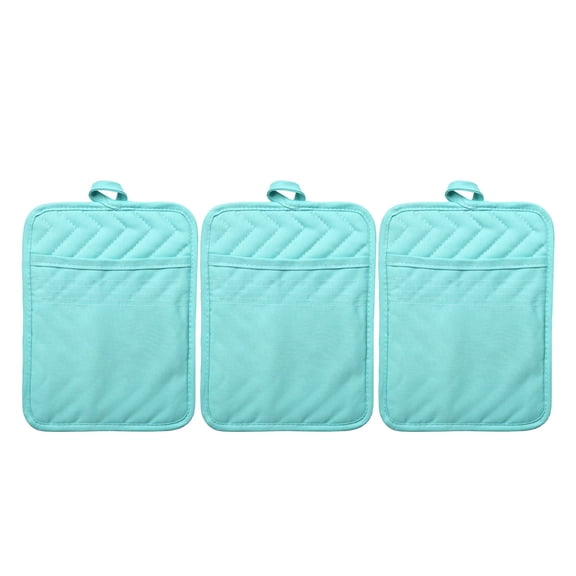 3Pack Pocket Pot Holders Heat Potholder Multipurpose Hot Pads Machine Washable Oven Cloth Potholders For Daily Kitchen Baking And Cooking 9 X 7 In Grill Shield Copper Q12 Hose Heavy Duty Oven Liners