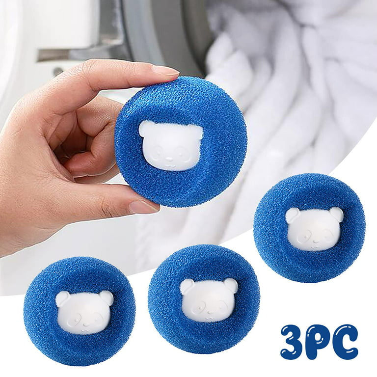 PLNEIK 3 Pack Reusable Dryer Balls, Pet Hair Remover for Laundry Reusable Lint Remover, Washing Machine Hair Catcher, Washing Balls Dryer Balls