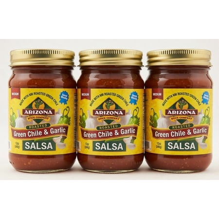 (3Pack) Roasted Green Chile and Garlic Salsa