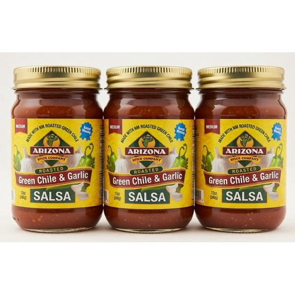 (3Pack) Roasted Green Chile and Garlic Salsa