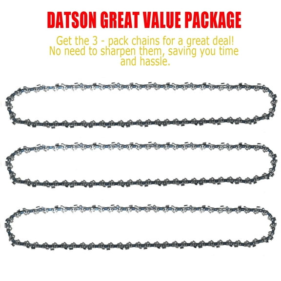 3Pack S45 12 Inch Chainsaw Chain 3/8" LP Pitch .050" Gauge 45 Drive Links Fits Husqvarna 243, 249, 316 ELECTRIC, 325P4, 325P5X, 326P4, 326P5X, 327P4, 327P4X, 327P5X, 33, 334T