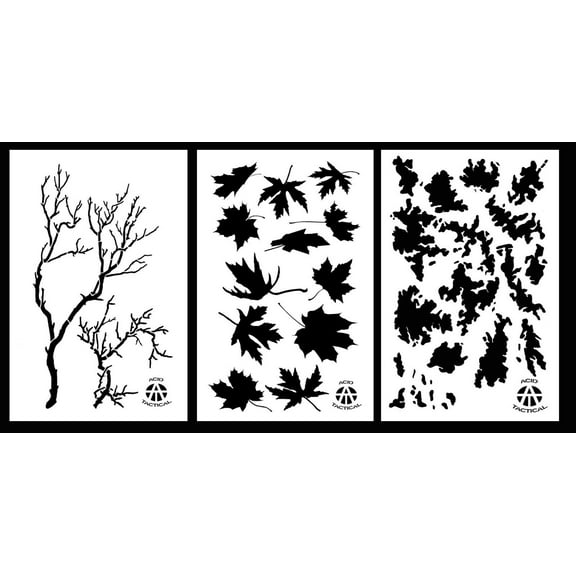 3Pack! Spray Paint Camouflage Stencils 14" Gnarly Branch - Maple - TACS