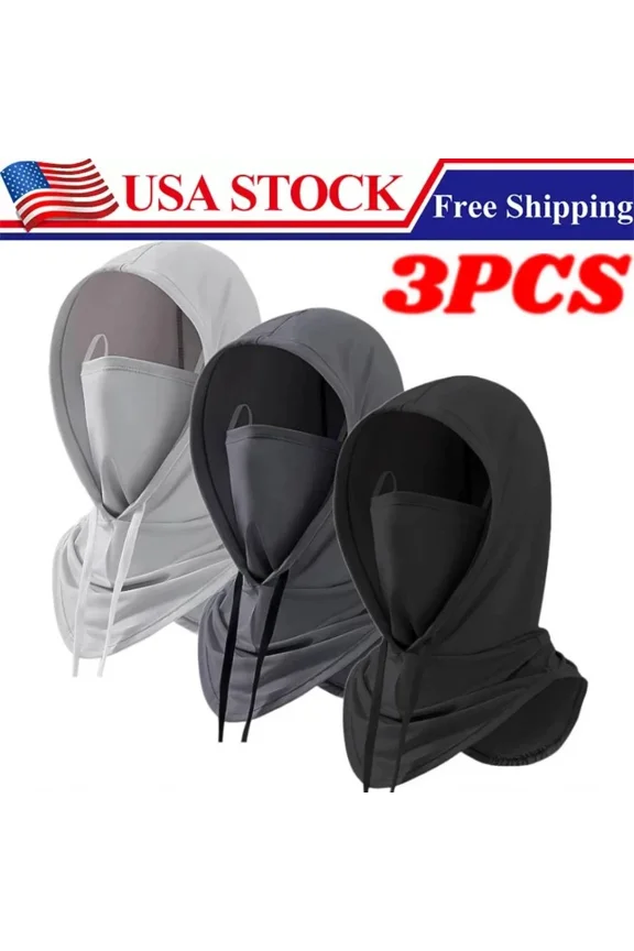 3Pack Summer Balaclava Sun Uv Protection Hood Men Women Full Head Mask Cover Us