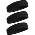 thumbnail image 1 of 3Pack Sweatbands Sports Headband for Men & Women - Wicking Athletic Cotton Cloth Sweatband for Tennis, Basketball, Running, Gym, Working Out, 1 of 7