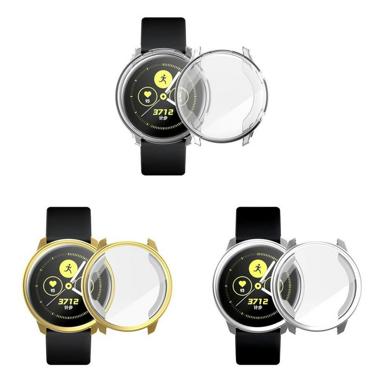 3Pack TPU Protective Case Cover For Samsung Galaxy Watch Active 2 40mm 44mm Cover with Full Around Screen Protector Cover Soft TPU Anti Scratch HD Case for Galaxy Active 2 Smart Watch Women