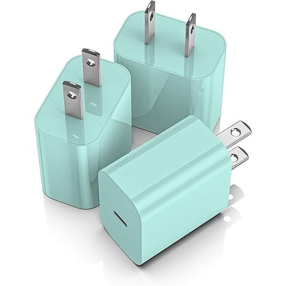 3Pack USB C Fast Charger Block, Super Fast Charging Type C Wall Charger Compatible with iPhone 16/15/14/13/12/11 Pro Max/XS, iPad Pro, Samsung Galaxy S24/S23 Ultra, and More  Green