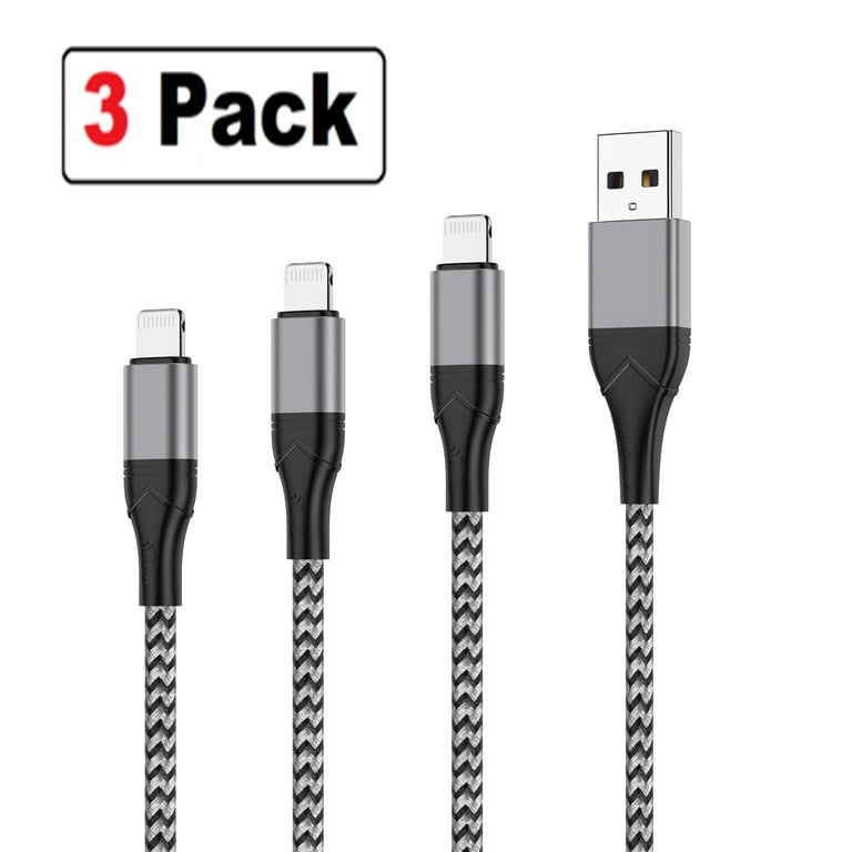 3Pack 10Ft iPhone Fast Charger Cable, Lightning to USB Cord for 14