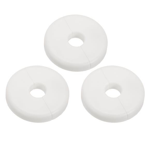 3Pack Wall Split Flange, ABS Self-Adhesive Escutcheon Plate for 10mm/0.4" Diameter, Water Pipe Cover for Kitchen Toilet Faucet Decoration, White