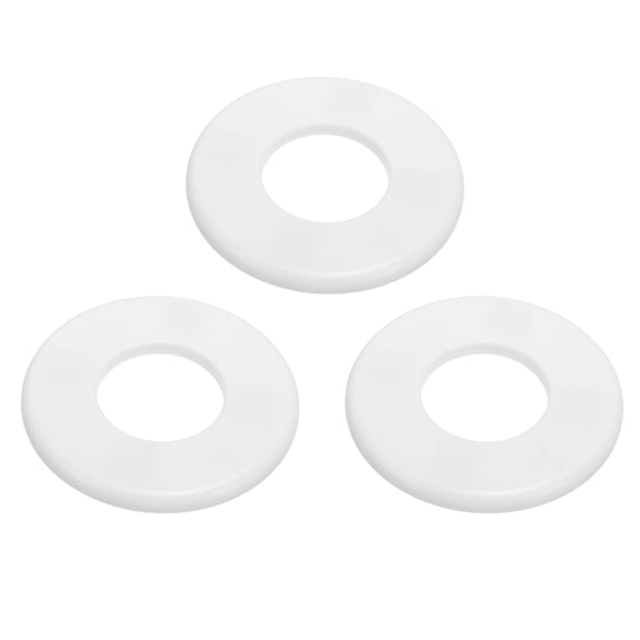 3Pack Wall Split Flange, ABS Self-Adhesive Escutcheon Plate for 51mm/2" Diameter, Water Pipe Cover for Kitchen Toilet Faucet Decoration, White