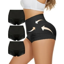 3Pack Women's Plus Size High Waist Full Coverage Soft Breathable Underwear for Women Black 4XL