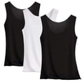 thumbnail image 1 of Yijfswar 3Pack Women's Sleeveless Undershirt Stretch Crewneck Tank Tops Layering Tops Pajama Tops, 1 of 5