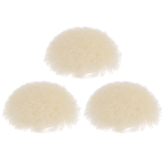 3Pack Wool Buffing Pads 1.2 inch Wool Polishing Pad Soft Buffing Pads Polishing Wheel with Hook and Loop