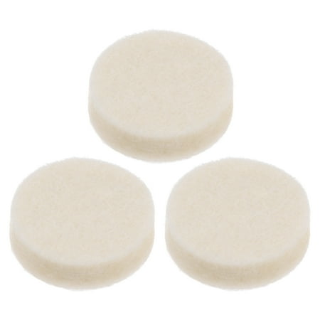 3Pack Wool Felt Polishing Pads, 1 inch Buffing Wheel Polish Pad Flocking Hook & Loop Back