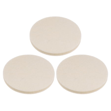 3Pack Wool Felt Polishing Pads, 3 inch Buffing Wheel Polish Pad Flocking Hook & Loop Back
