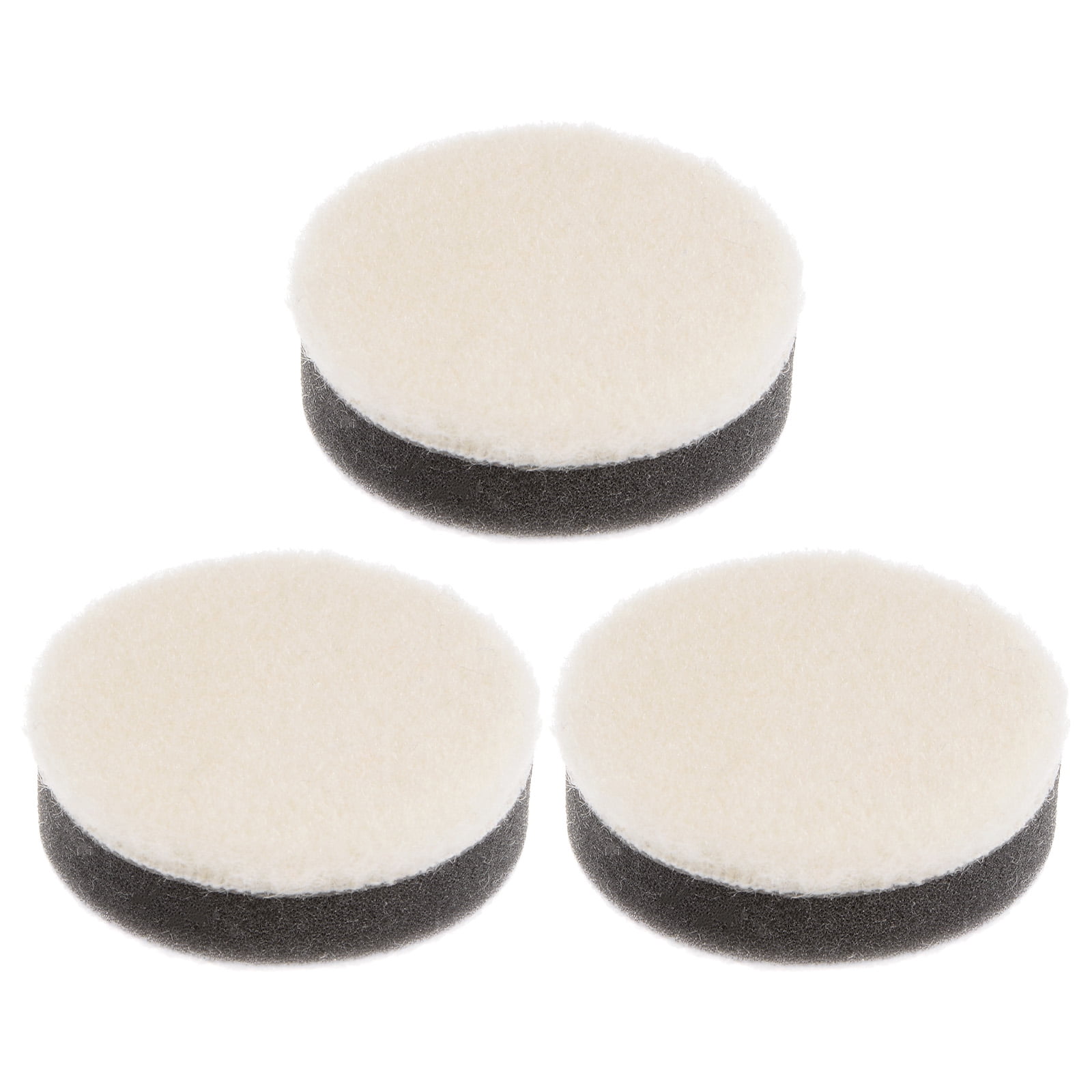 3Pack Wool Polishing Pads 2 inch Felt Sponge Pad Hook and Loop Buffing