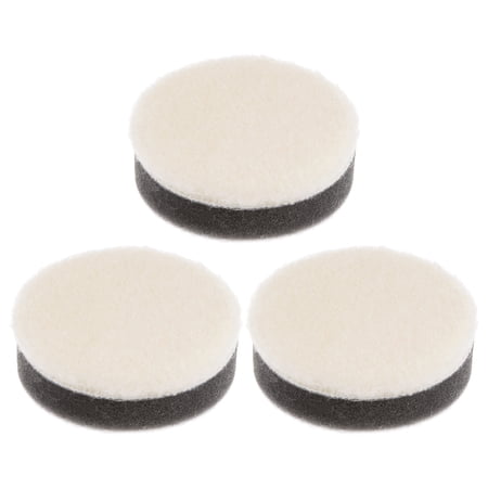 3Pack Wool Polishing Pads 2 inch Felt Sponge Pad Hook and Loop Buffing Wheel with Hole Fine Polishing Pad