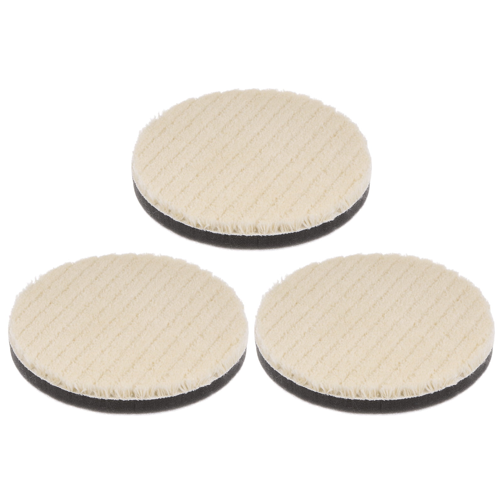 3Pack Wool Polishing Pads 5 inch Felt Sponge Pad Hook and Loop Buffing