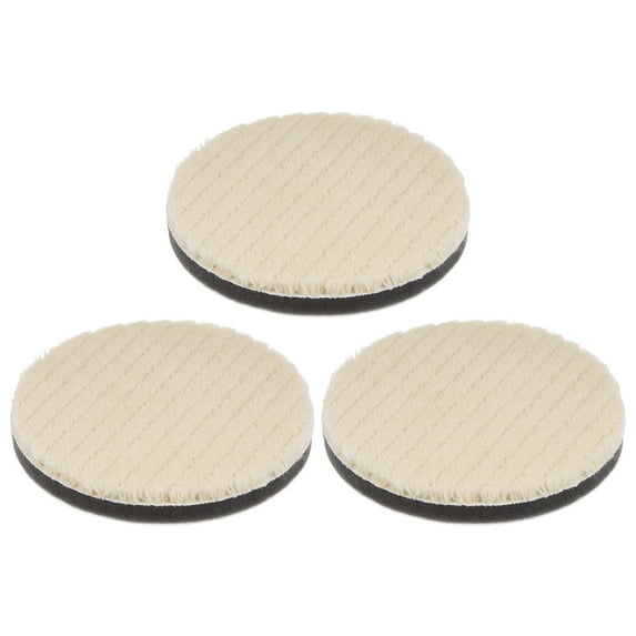 3Pack Wool Polishing Pads 5 inch Felt Sponge Pad Hook and Loop Buffing Wheel Coarse/Medium/Fine Polishing Pad