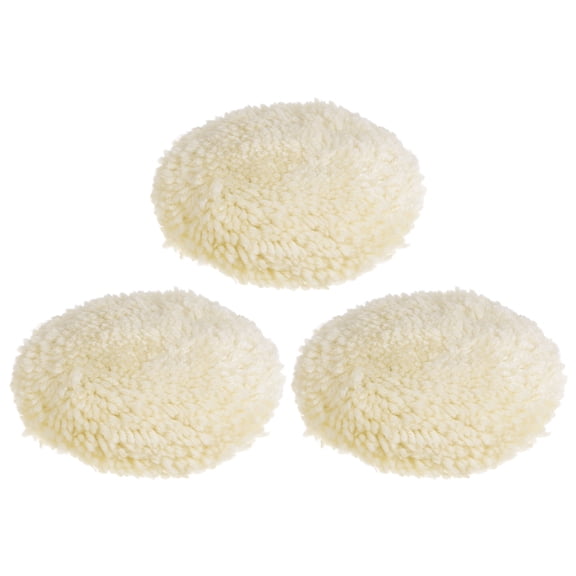 3Pack Wool Polishing Pads 5 inch Wool Buffing Pad with Hook and Loop Back