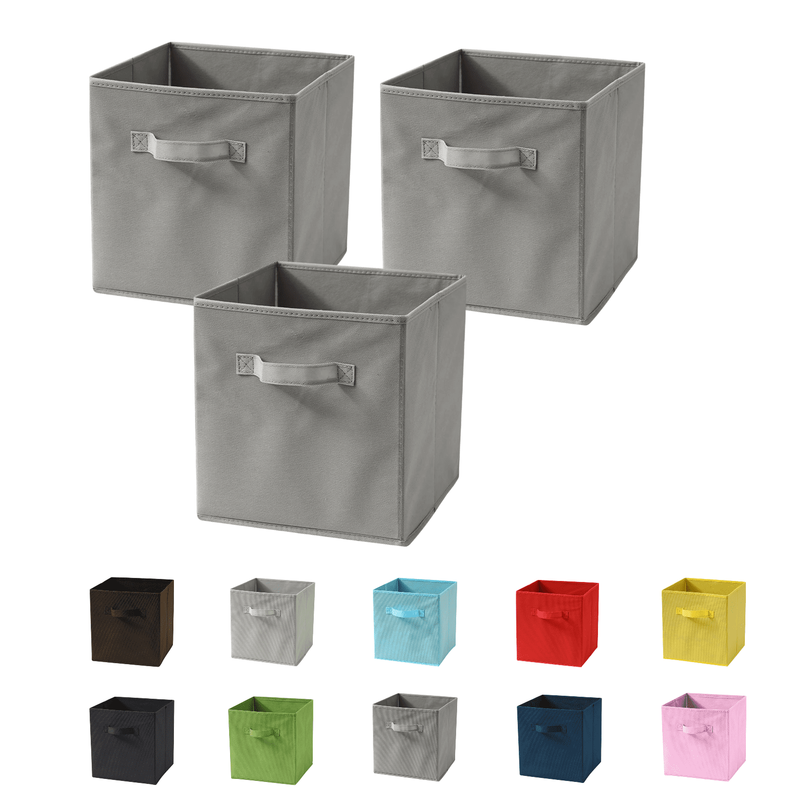 3Packs 11 Inch Heavy Duty Fabric Storage Bins for Shelves Closet, Cube