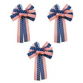 thumbnail image 1 of 3Packs Large Pre-Formed Patriotic Wreath Bows, 14.9x9.8 Inch Red White Blue Ribbon Decor for 4th of July, Stars & Stripes Bunting for Party or Float, By VINOIC, 1 of 8