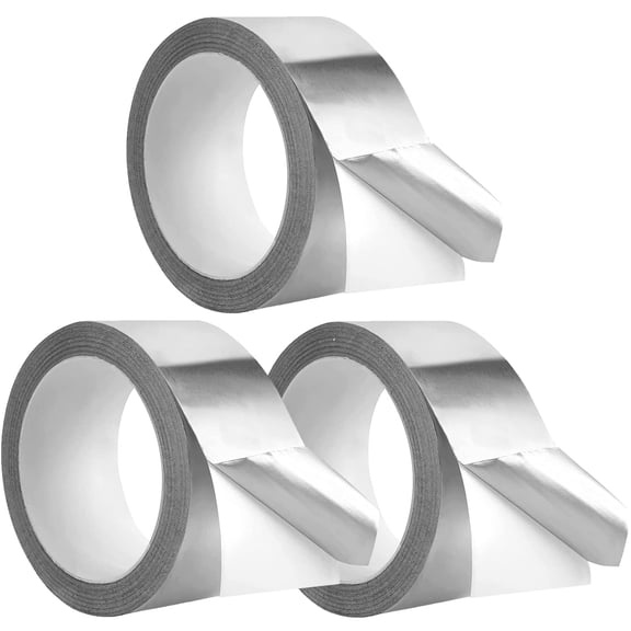 3Packs Aluminum Foil Tape 2"x65FT (3.9mil), High Temperature Heavy Duty Metal Duct Tape for HVAC, Dryer Vent, Furnace, Insulation & Patching