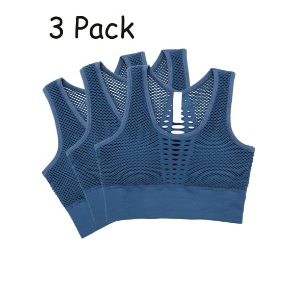 3Packs Womens Sports Bra Hollow Sports Bras Fitness Activewear Running Crop Tops Padded Sports Bra Sexy Breathable Yoga Bra