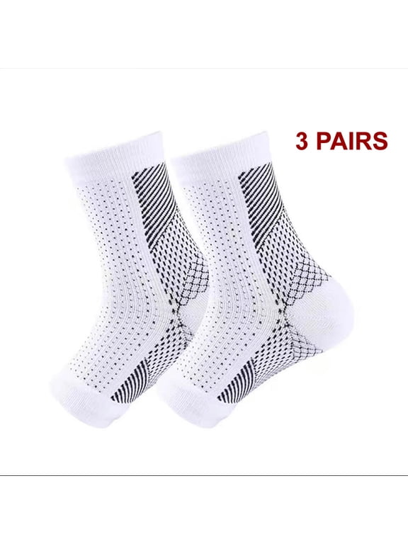 3Pair Neuropathy Socks Toeless Compression Socks Breathable Comfortable Ankle Socks Relief Athletic Socks For Arch & Heel,for Men and Women-L/XL-Gray