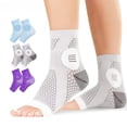 thumbnail image 1 of 3Pair Neuropathy Socks Toeless Compression Socks Breathable for Men and Women(Gray/XL), 1 of 10