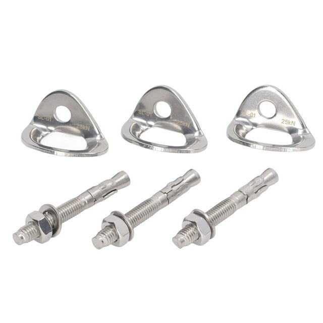 3Pair Rock Climbing Bolt Hanger Stainless Steel Climbing Anchor for
